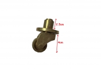 Set of 4 Twin Wheel Brass Castors with Spindle